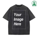 230g Heavy Men Women Washed Vintage Customized Print Oversized T-Shirts Street Hip Hop Punk Harajuku Casual 100%Cotton Short